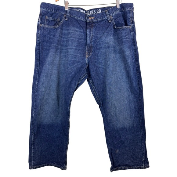Nautica Jeans Mens 44x28 Blue Dark Wash Big & Tall Straight Leg Relaxed Fit - Picture 1 of 8